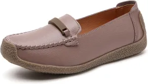 Women's Leather Loafers, Waterproof Slip-On Non-Slip Breathable Nurse Shoes for Women's, Lightweight Walking Wedge Sneaker, for Medical Care, Hospital, Driving Work