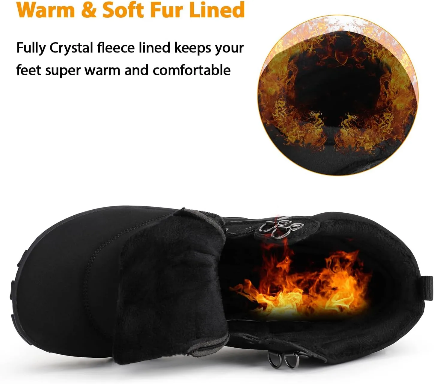 Womens Mens Winter Barefoot Boots Warm Minimalist Wide Toe Box Snow Boots Zero Drop Sole Outdoor Water Resistant Ankle Booties