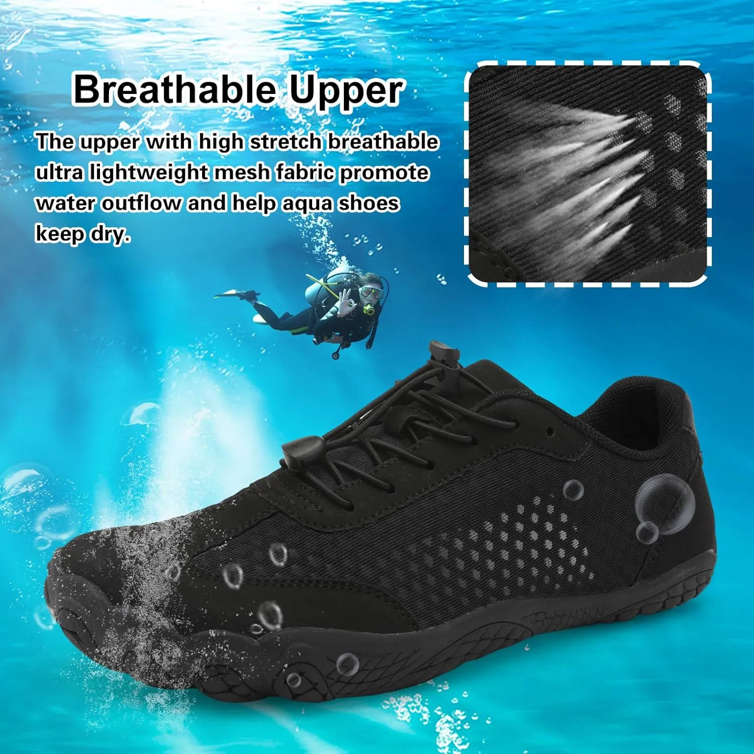 XIHALOOK Water Hiking Shoes for Women Men Barefoot Wide Toe Minimalist Shoes for Beach Swim River Pool Lake Surfing Training