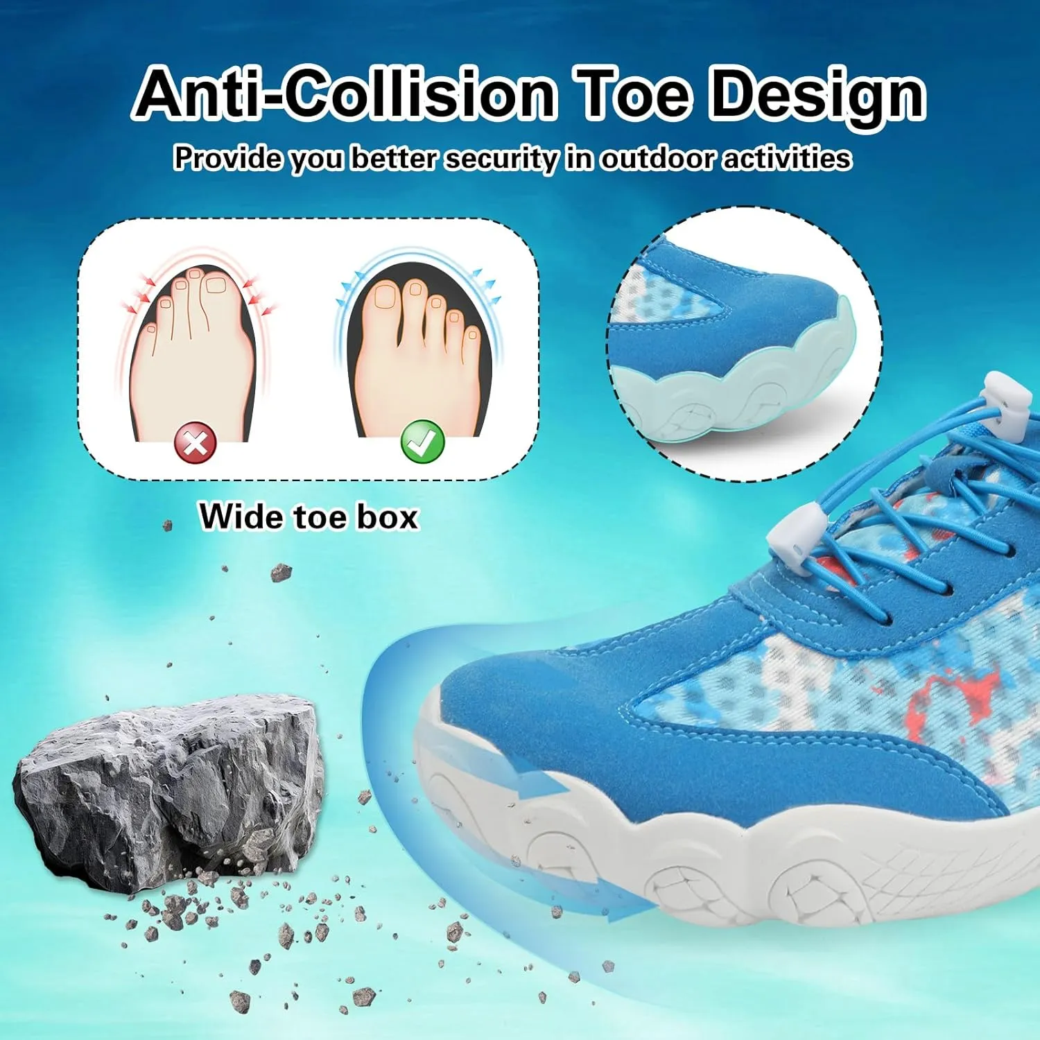 XIHALOOK Water Hiking Shoes for Women Men Barefoot Wide Toe Minimalist Shoes for Beach Swim River Pool Lake Surfing Training
