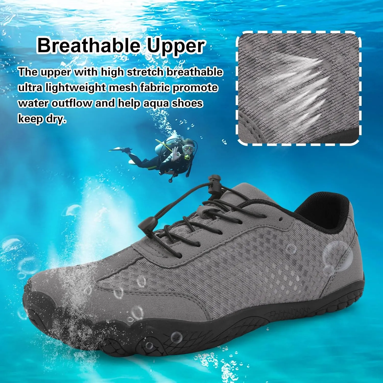 XIHALOOK Water Hiking Shoes for Women Men Barefoot Wide Toe Minimalist Shoes for Beach Swim River Pool Lake Surfing Training