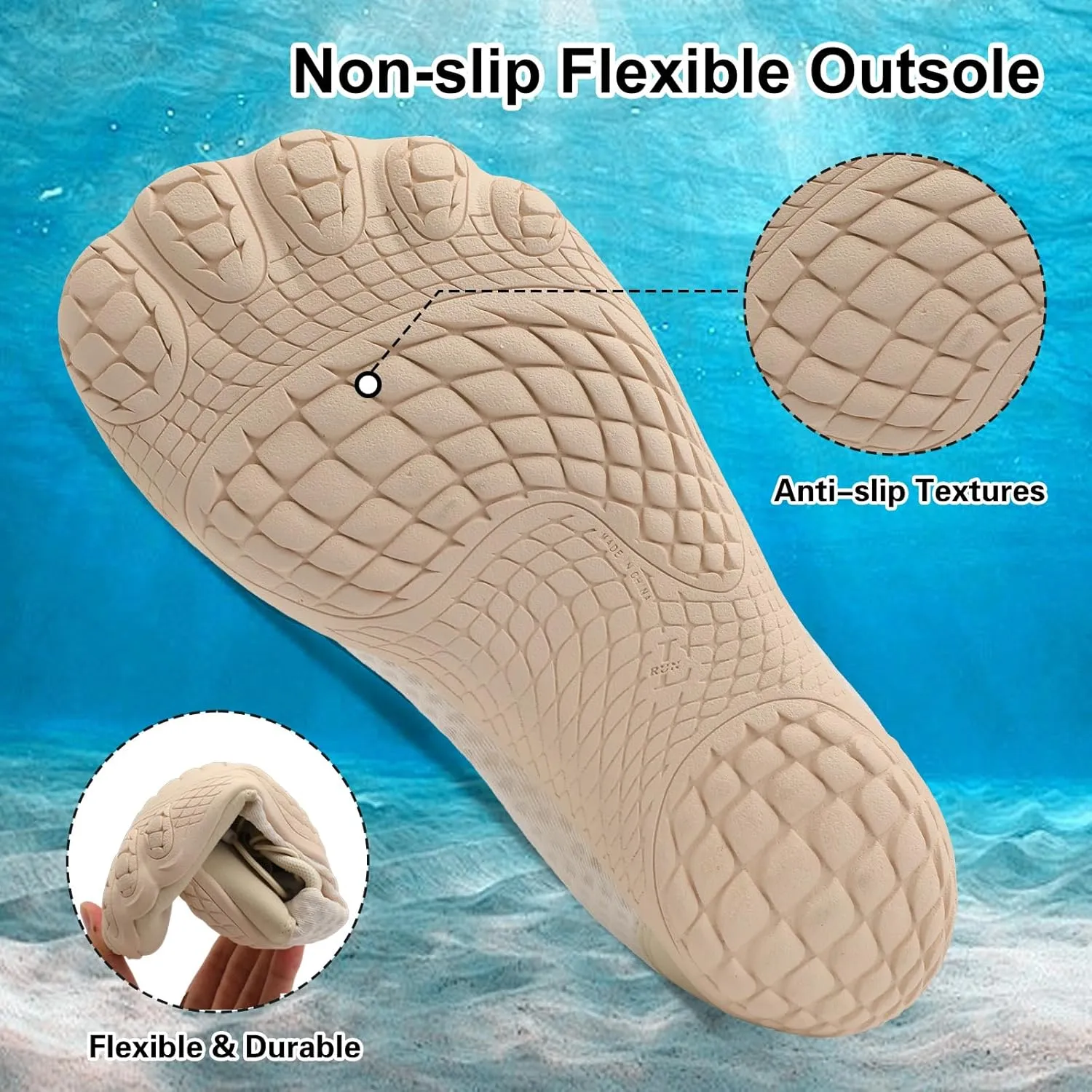 XIHALOOK Water Hiking Shoes for Women Men Barefoot Wide Toe Minimalist Shoes for Beach Swim River Pool Lake Surfing Training