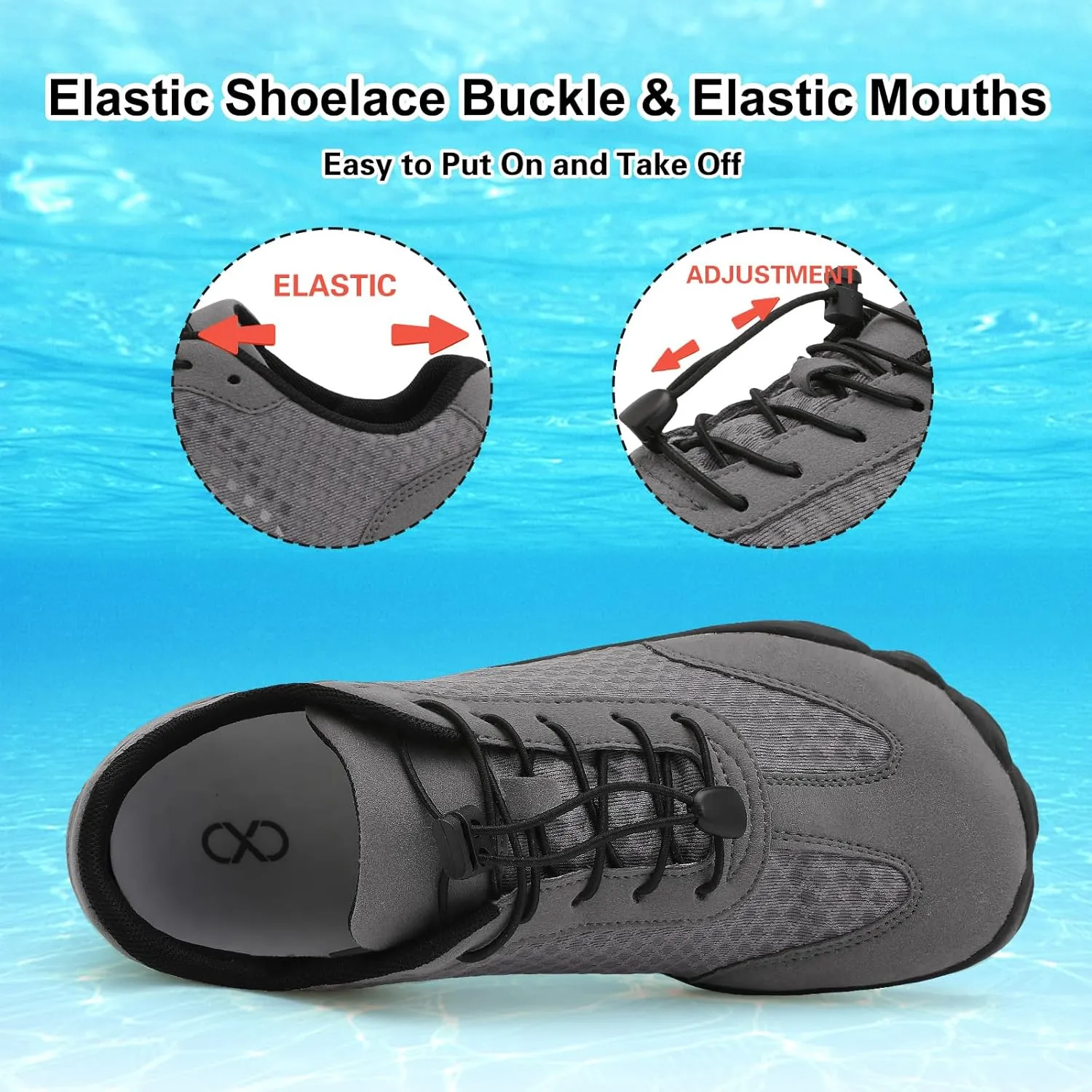 XIHALOOK Water Hiking Shoes for Women Men Barefoot Wide Toe Minimalist Shoes for Beach Swim River Pool Lake Surfing Training