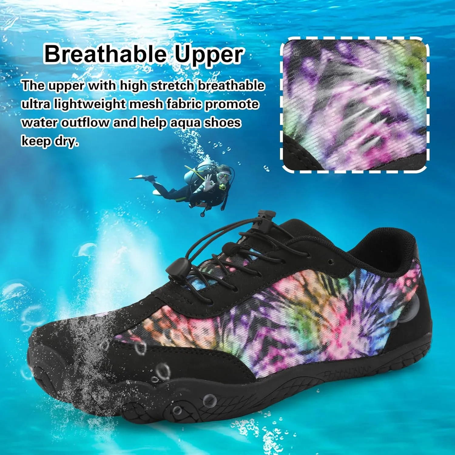 XIHALOOK Water Hiking Shoes for Women Men Barefoot Wide Toe Minimalist Shoes for Beach Swim River Pool Lake Surfing Training