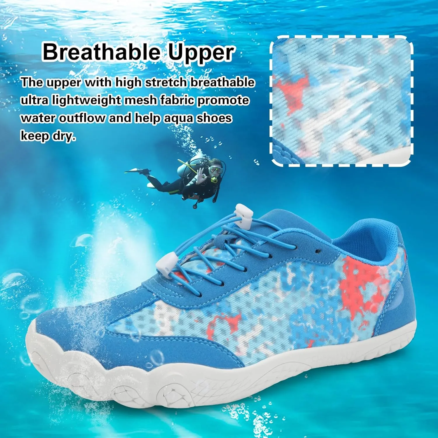 XIHALOOK Water Hiking Shoes for Women Men Barefoot Wide Toe Minimalist Shoes for Beach Swim River Pool Lake Surfing Training