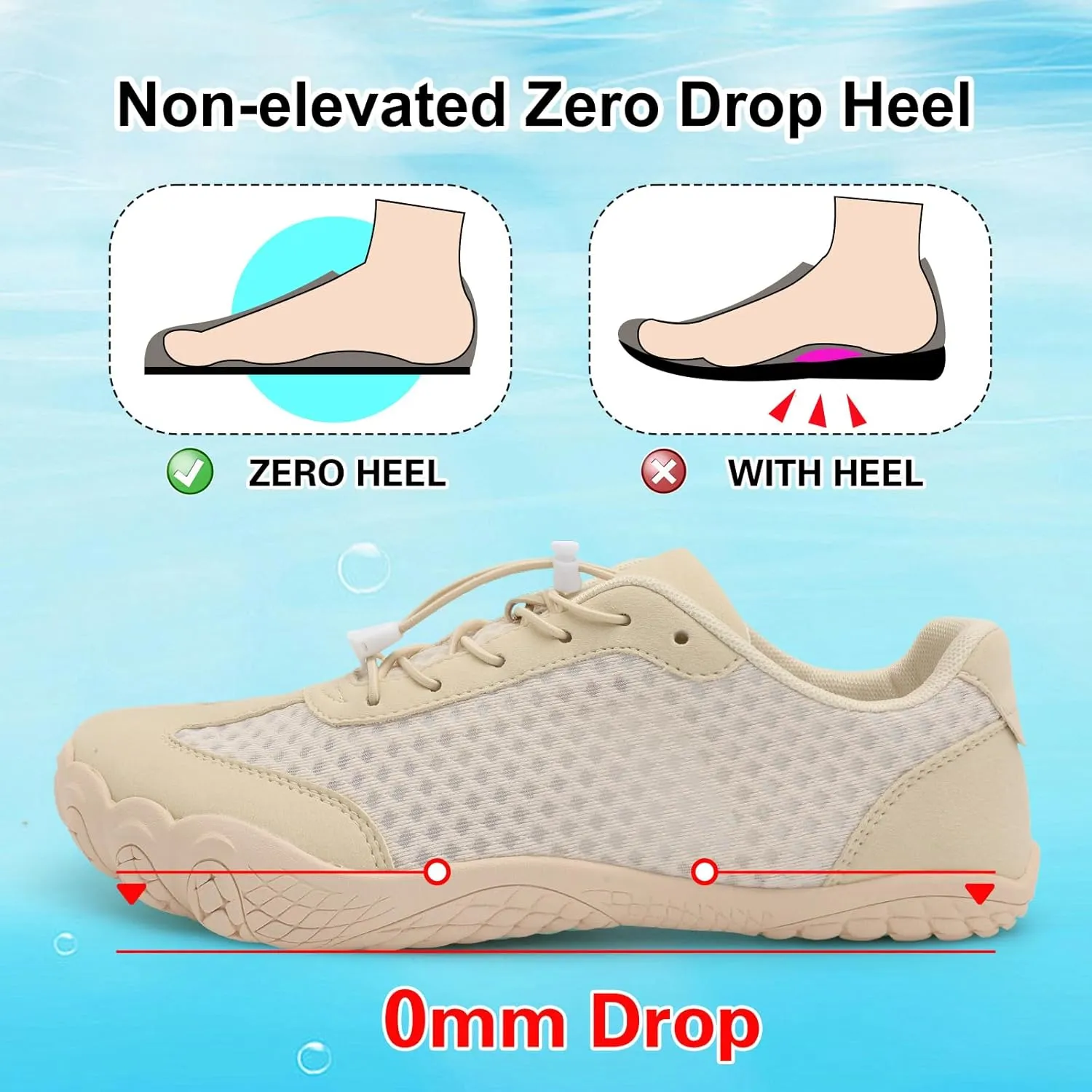 XIHALOOK Water Hiking Shoes for Women Men Barefoot Wide Toe Minimalist Shoes for Beach Swim River Pool Lake Surfing Training