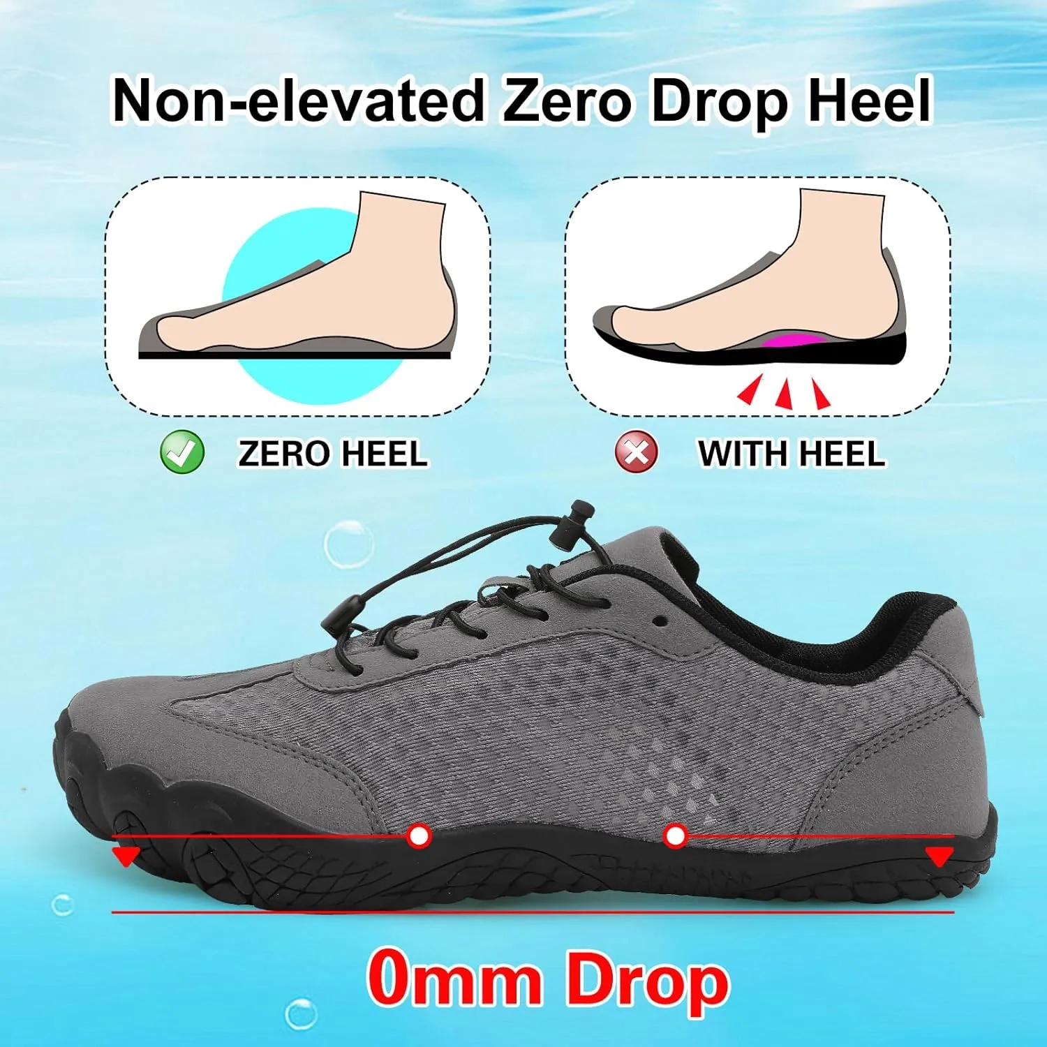 XIHALOOK Water Hiking Shoes for Women Men Barefoot Wide Toe Minimalist Shoes for Beach Swim River Pool Lake Surfing Training
