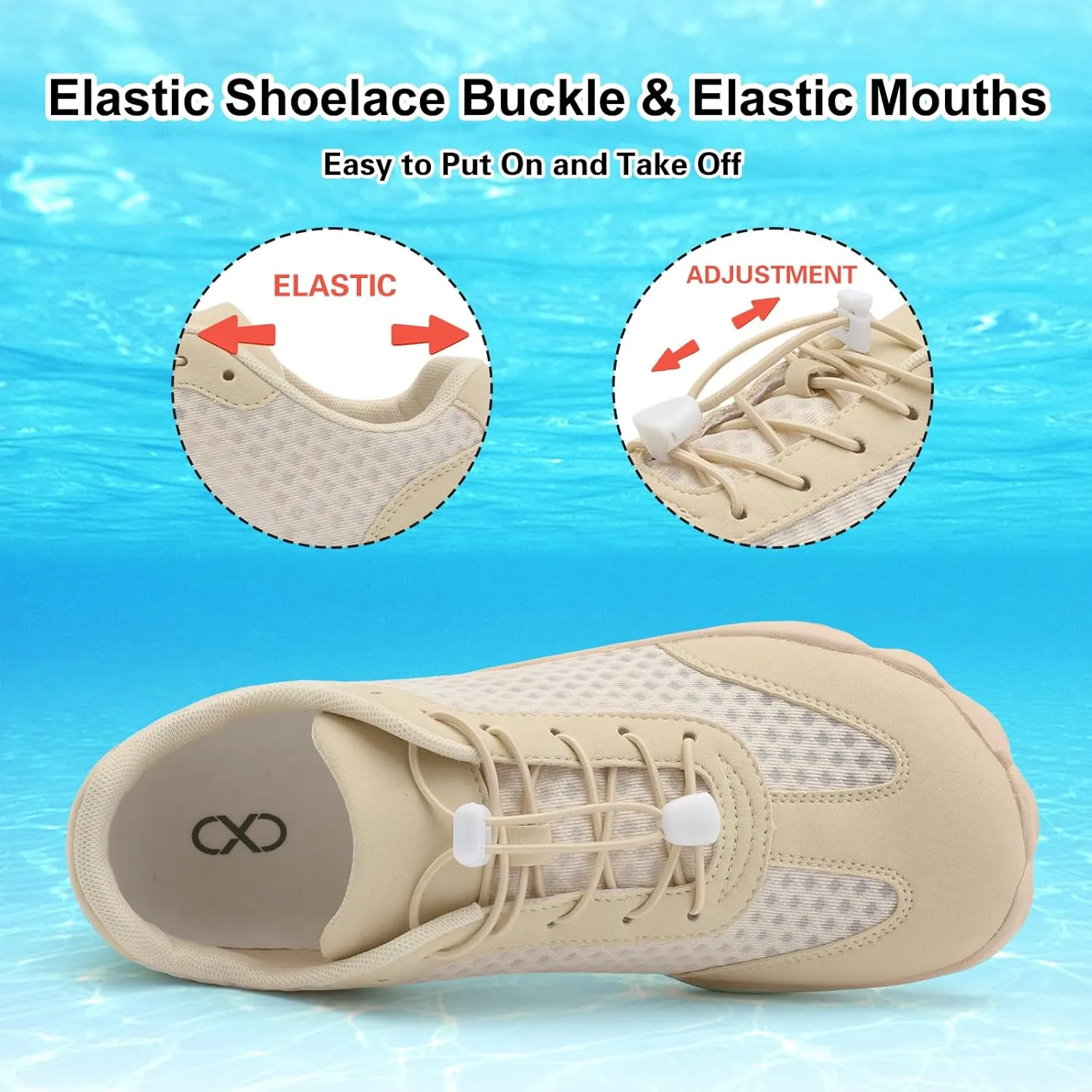 XIHALOOK Water Hiking Shoes for Women Men Barefoot Wide Toe Minimalist Shoes for Beach Swim River Pool Lake Surfing Training