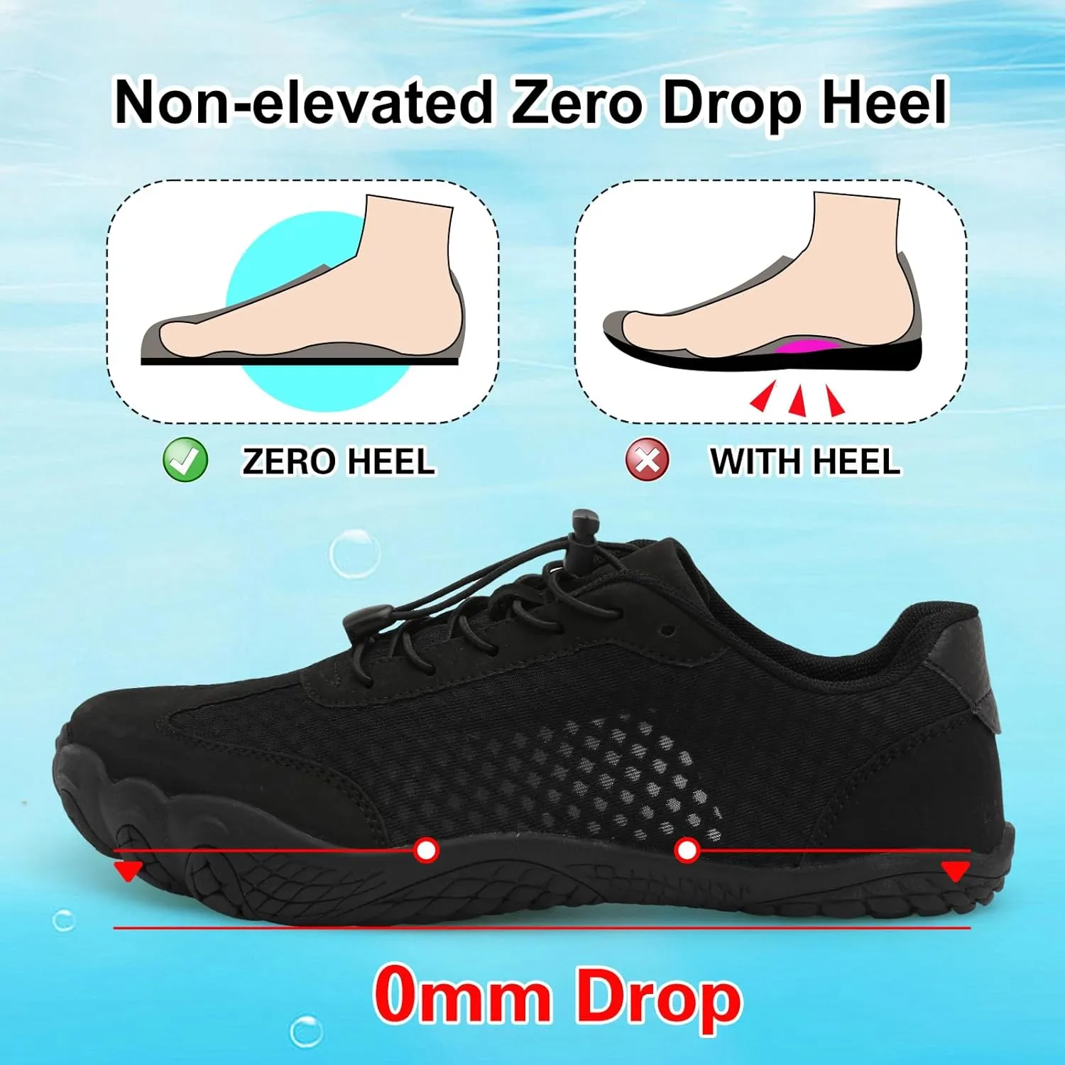 XIHALOOK Water Hiking Shoes for Women Men Barefoot Wide Toe Minimalist Shoes for Beach Swim River Pool Lake Surfing Training