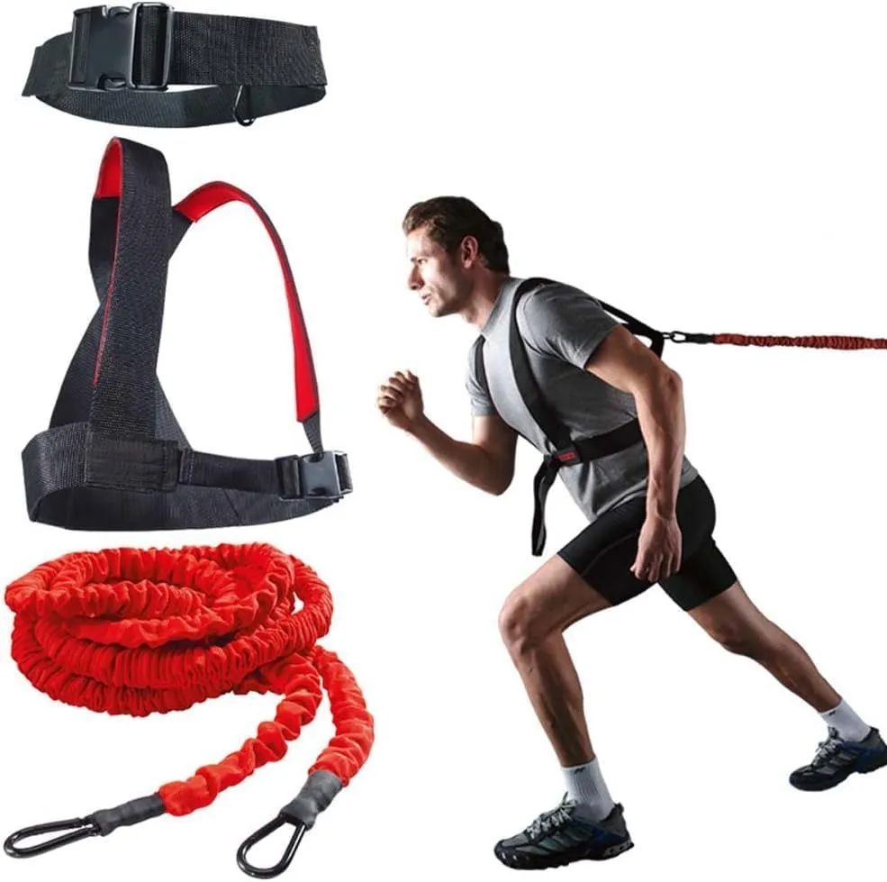 YNXing Dynamic Resistance Trainer for Resistance Training to Improve Strength, Power, and Agility 5m/2m Elastic Cord Set