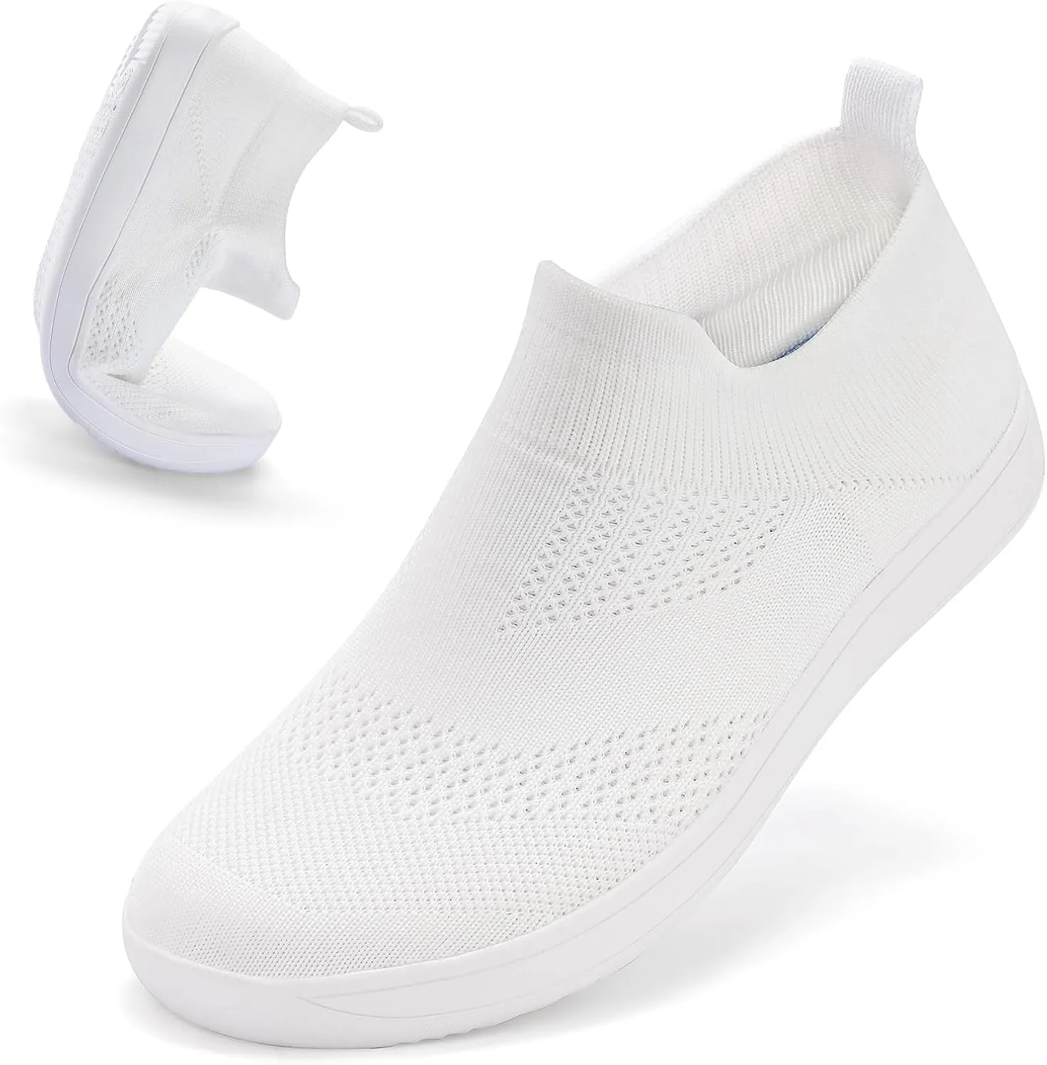 ZYEN Wide Toe Box Shoes Women Wide Width Sneakers Zero Drop Minimalist Barefoot Shoes Comfort Non-Slip Wide Running Walking Shoes