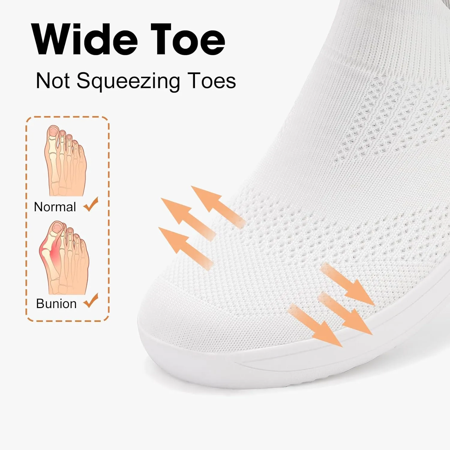 ZYEN Wide Toe Box Shoes Women Wide Width Sneakers Zero Drop Minimalist Barefoot Shoes Comfort Non-Slip Wide Running Walking Shoes